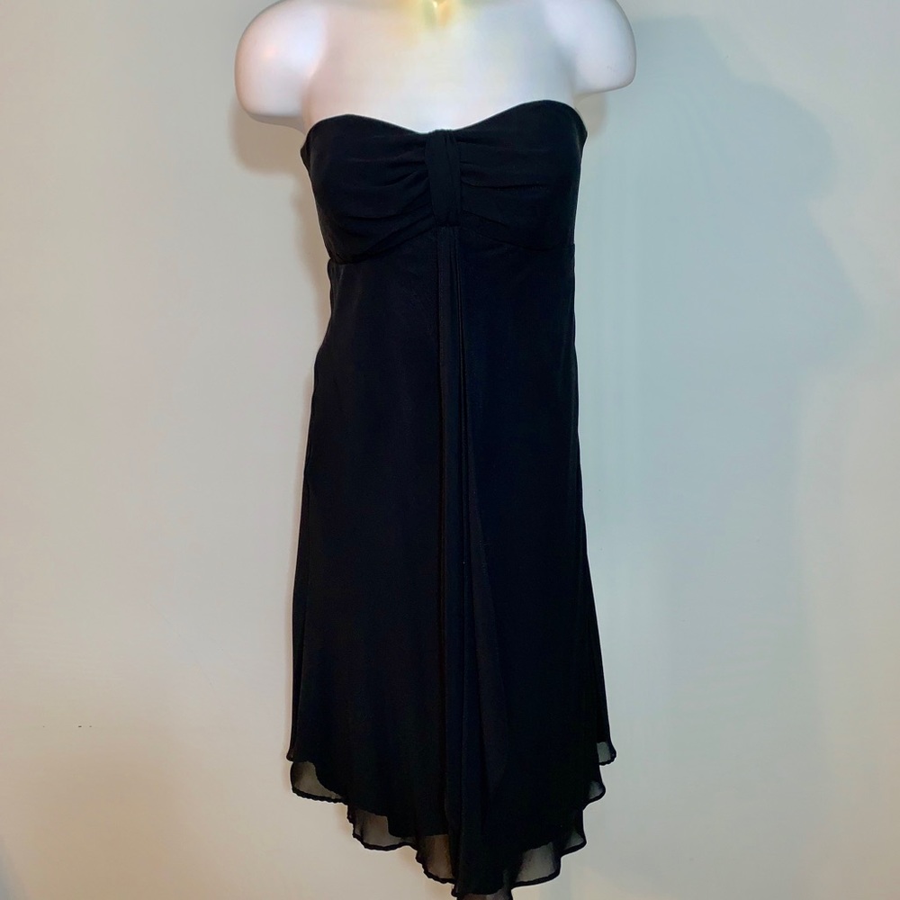 WHBM strapless sheer black dress